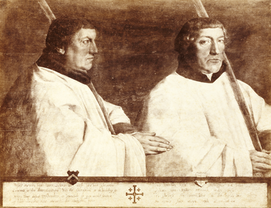 206620 Portret van twee kanunniken van de Dom, Cornelis van Horn en Antonis Taets, gekleed als leden van de Utrechtse ...
